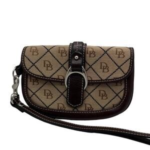 DOONEY & BOURKE Brown and Khaki Signature Canvas Wristlet